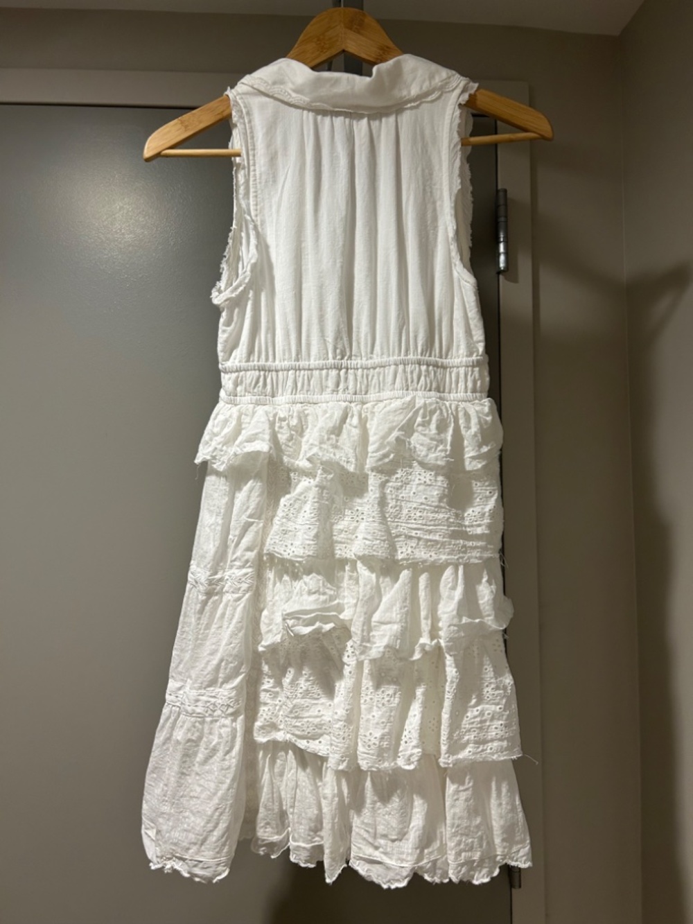 Anthropologie Collared Halter Tiered Ruffled Mini Dress - Picture 2 of 3